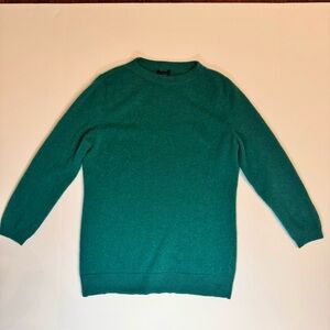 Talbots Pure Cashmere Sweater Green Crewneck Size M Soft Luxury Knit